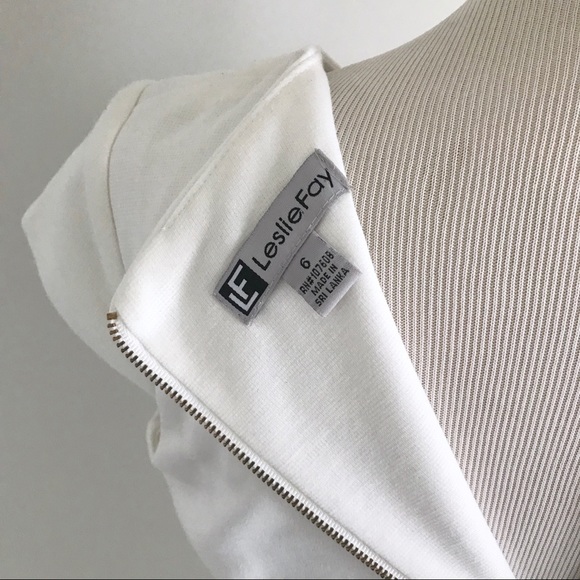 White & Gold Embellished Angular Sheath Dress - Picture 5 of 6